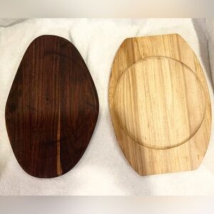 Set of Two Wooden Serving Platters